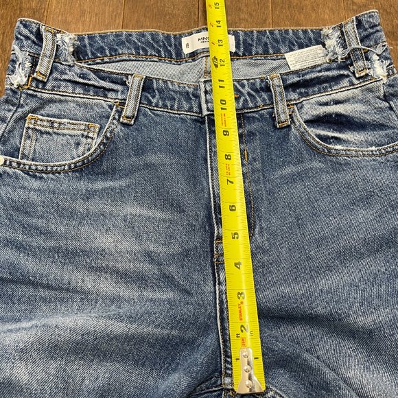 Mango Cameo Relaxed Straight Step Waist Raw Hem Jeans sz 6 - Picture 15 of 16